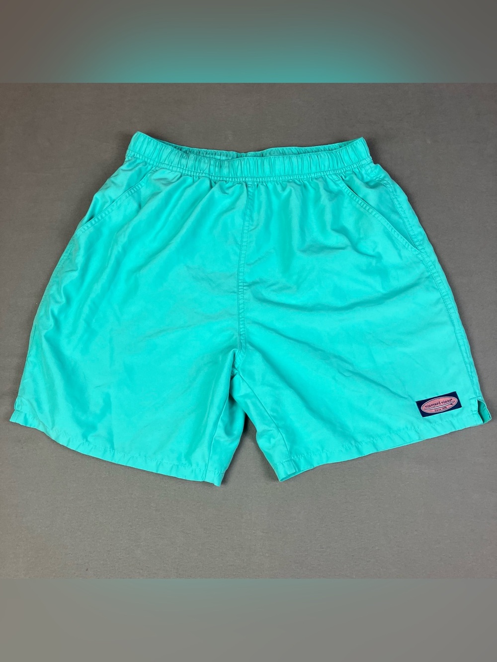 Vineyard Vines Men's Swim Trunks Size M Light Blue Teal Lined Pockets